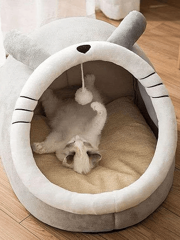 🐱🏠 CAMA CUEVA PREMIUM PARA GATOS – DISEÑO ACOGEDOR Y DIVERTIDO 4