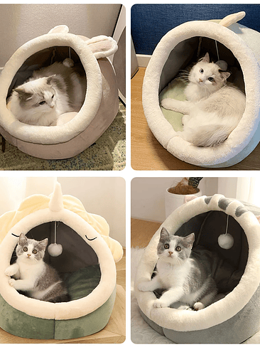 🐱🏠 CAMA CUEVA PREMIUM PARA GATOS – DISEÑO ACOGEDOR Y DIVERTIDO 6
