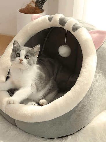 🐱🏠 CAMA CUEVA PREMIUM PARA GATOS – DISEÑO ACOGEDOR Y DIVERTIDO 8