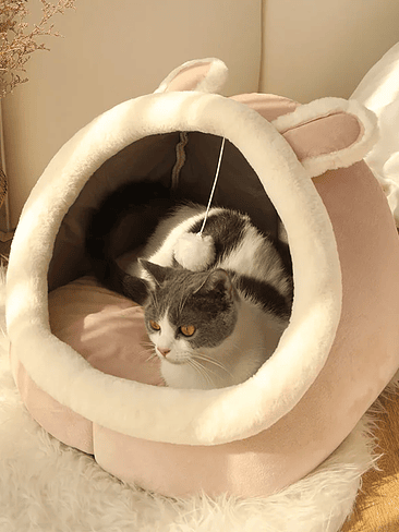 🐱🏠 CAMA CUEVA PREMIUM PARA GATOS – DISEÑO ACOGEDOR Y DIVERTIDO 10