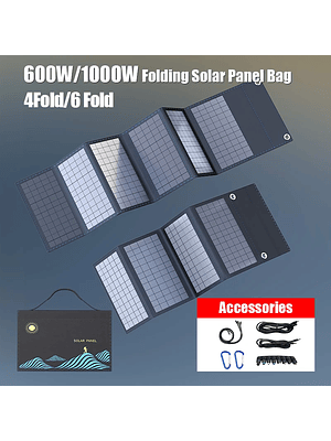 ☀️ PANEL SOLAR PLEGABLE 4 SECCIONES – 10.000W DE POTENCIA ☀️