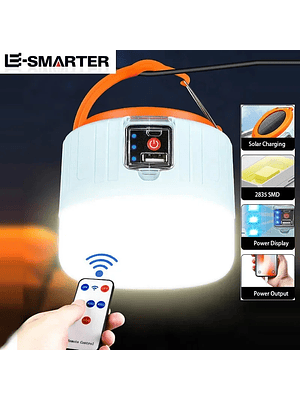 🔆 LÁMPARA SOLAR PORTÁTIL CON POWER BANK Y DISPLAY DIGITAL 🔆
