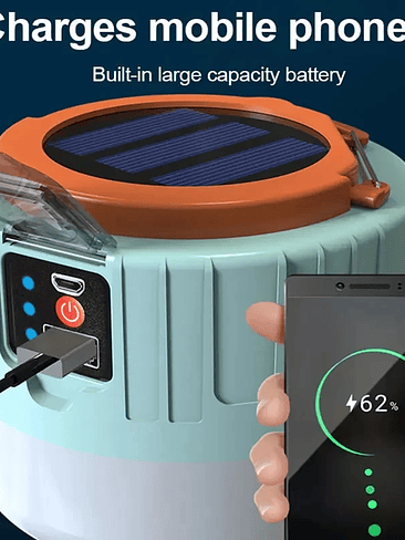 🔆 LÁMPARA SOLAR PORTÁTIL CON POWER BANK Y DISPLAY DIGITAL 🔆 2