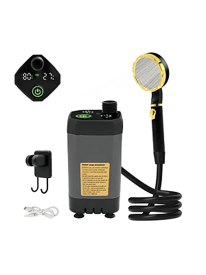 🚿 DUCHA PORTÁTIL ELÉCTRICA RECARGABLE CON PANTALLA DIGITAL