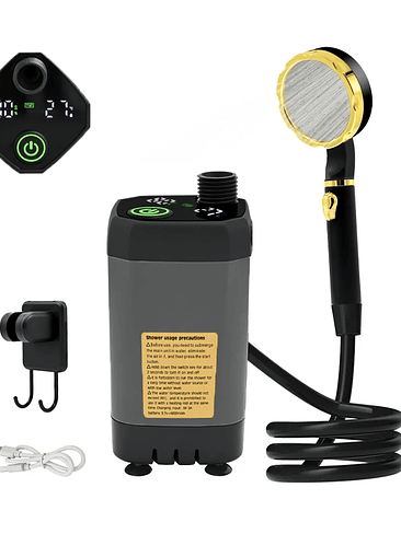 🚿 DUCHA PORTÁTIL ELÉCTRICA RECARGABLE CON PANTALLA DIGITAL 1