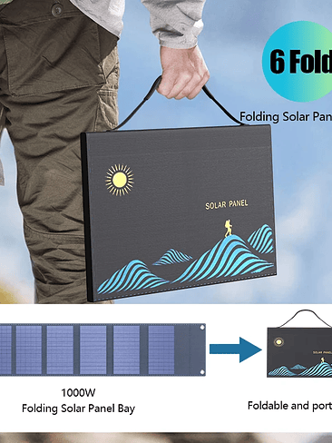 ☀️ PANEL SOLAR PLEGABLE 4 SECCIONES – 10.000W DE POTENCIA ☀️ 4