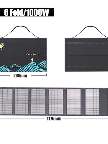 ☀️ PANEL SOLAR PLEGABLE 4 SECCIONES – 10.000W DE POTENCIA ☀️ 6