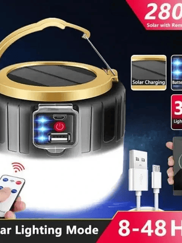 🔆 LÁMPARA SOLAR PORTÁTIL CON POWER BANK Y DISPLAY DIGITAL 🔆 7