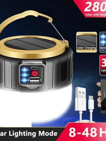 🔆 LÁMPARA SOLAR PORTÁTIL CON POWER BANK Y DISPLAY DIGITAL 🔆 8