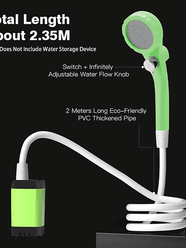 🚿 DUCHA PORTÁTIL ELÉCTRICA RECARGABLE CON PANTALLA DIGITAL 6