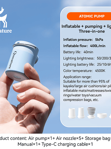 🔥 BOMBA DE AIRE PORTÁTIL QUNATURE 3.0 – ULTRACOMPACTA Y POTENTE 🔥 7