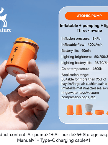 🔥 BOMBA DE AIRE PORTÁTIL QUNATURE 3.0 – ULTRACOMPACTA Y POTENTE 🔥 8