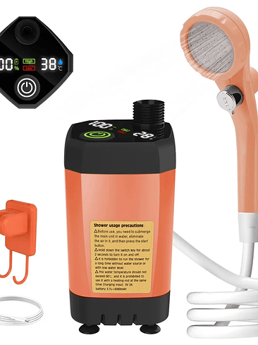 🚿 DUCHA PORTÁTIL ELÉCTRICA RECARGABLE CON PANTALLA DIGITAL 9