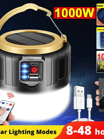 🔆 LÁMPARA SOLAR PORTÁTIL CON POWER BANK Y DISPLAY DIGITAL 🔆 11