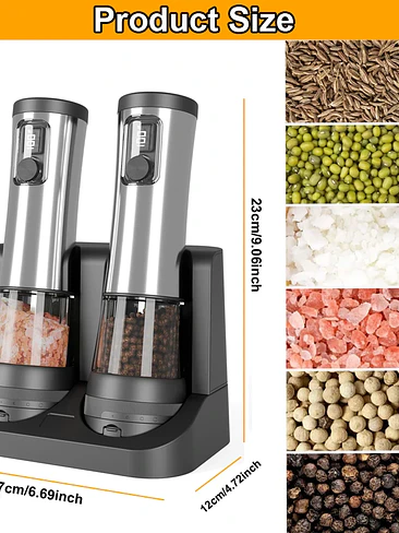🔥✨Molino Eléctrico de Sal y Pimienta Recargable Premium🔥✨ 2