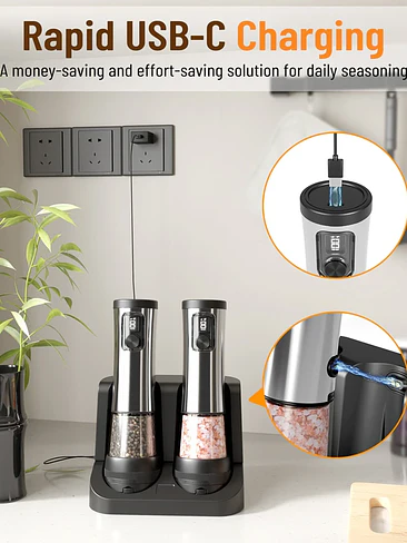 🔥✨Molino Eléctrico de Sal y Pimienta Recargable Premium🔥✨ 3