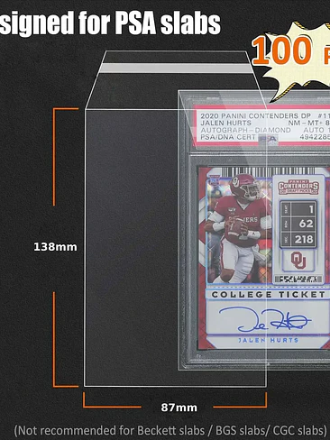 Card Sleeves 100pcs Graded Card Sleeves Resalable Card Sleeves for PSA Sports Cards Slabs Baseball Football Gaming BGS Collector 7