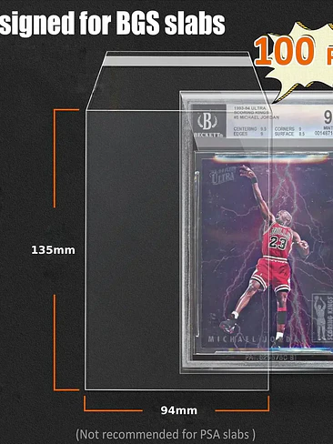 Card Sleeves 100pcs Graded Card Sleeves Resalable Card Sleeves for PSA Sports Cards Slabs Baseball Football Gaming BGS Collector 8