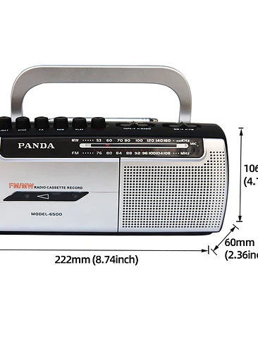 📻 ¡REPRODUCTOR DE CASSETTE, GRABADOR Y RADIO MULTIBANDA PANDA 6500! 📼✨ 6