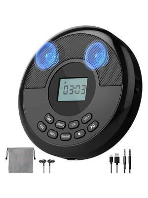 🎶 ¡REPRODUCTOR DE CD PORTÁTIL WALKMAN BLUETOOTH CON DOBLE ALTAVOZ! 💿✨