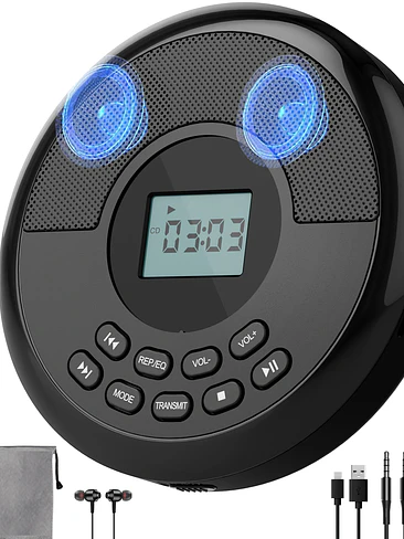 🎶 ¡REPRODUCTOR DE CD PORTÁTIL WALKMAN BLUETOOTH CON DOBLE ALTAVOZ! 💿✨ 1