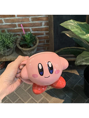 🍔 ¡COLECCIÓN DE TAZONES MUG DE CERÁMICA PREMIUM KIRBY - EDICIÓN FIGURA 3D Y KIRBY HAMBURGUESA CON TAPA! 🌸✨