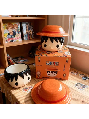 🏴‍☠️ ¡TAZÓN MUG DE CERÁMICA PREMIUM MONKEY D. LUFFY 3D CON TAPA DE SOMBRERO DE PAJA! 👒🍖
