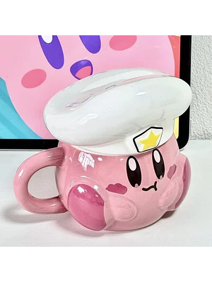 ESTA🥞 ¡TAZÓN MUG DE CERÁMICA PREMIUM KIRBY CAFÉ CON TAPA DE GORRO DE CHEF! 🌸✨¡