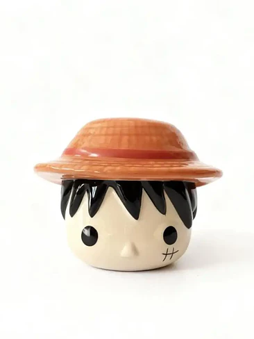 🏴‍☠️ ¡TAZÓN MUG DE CERÁMICA PREMIUM MONKEY D. LUFFY 3D CON TAPA DE SOMBRERO DE PAJA! 👒🍖 2