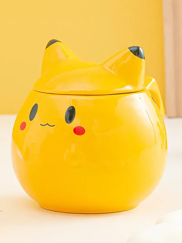 ⚡ ¡TAZÓN MUG DE CERÁMICA PREMIUM PIKACHU CON TAPA REMOVIBLE DE OREJAS! 🐹💛 1