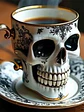 💀 ¡SET DE TAZA Y PLATO DE PORCELANA CALAVERA PUNK SKULL DE LUJO! 🖤✨ - thumbnail 1