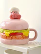 🍔 ¡COLECCIÓN DE TAZONES MUG DE CERÁMICA PREMIUM KIRBY - EDICIÓN FIGURA 3D Y KIRBY HAMBURGUESA CON TAPA! 🌸✨ - Miniatura 6