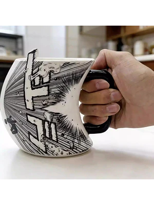 💥 ¡TAZÓN MUG DE CERÁMICA MANGA / ANIME CON EFECTO DE IMPACTO 3D! 📚🎨