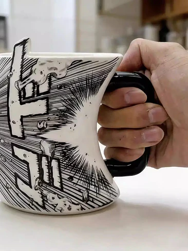 💥 ¡TAZÓN MUG DE CERÁMICA MANGA / ANIME CON EFECTO DE IMPACTO 3D! 📚🎨 1