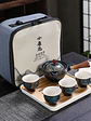 🍵 ¡SET DE TÉ CERÁMICO GONGFU CON ROTACIÓN DE 360° Y ESTUCHE DE VIAJE PREMIUM! 🏔️✨ - Miniatura 1