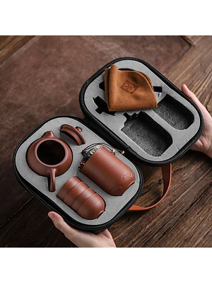 🍵 ¡SET DE TÉ DE ARCILLA ZISHA PORTÁTIL CON ESTUCHE DE VIAJE PREMIUM! 🏔️✨