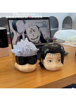 👁️ ¡TAZONES MUG DE CERÁMICA PREMIUM JUJUTSU KAISEN - EDICIÓN COLECCIONABLE GOJO SATORU Y SUGURU GETO / KENJAKU! 💥🔮