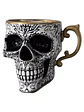 💀 ¡SET DE TAZA Y PLATO DE PORCELANA CALAVERA PUNK SKULL DE LUJO! 🖤✨ - thumbnail 4