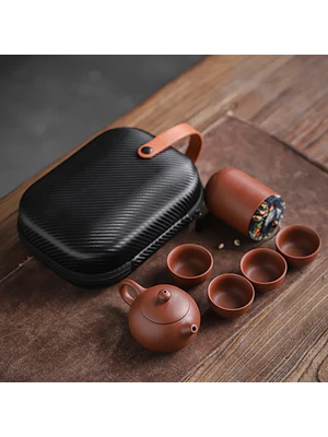 🍵 ¡SET DE TÉ DE ARCILLA ZISHA PORTÁTIL CON ESTUCHE DE VIAJE PREMIUM! 🏔️✨