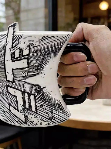 💥 ¡TAZÓN MUG DE CERÁMICA MANGA / ANIME CON EFECTO DE IMPACTO 3D! 📚🎨 5