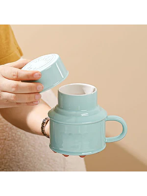 🍶 ¡TAZÓN MUG DE CERÁMICA PREMIUM PREMIUM CON TAPA / BOTELLA WATER 420ML! 🌸✨