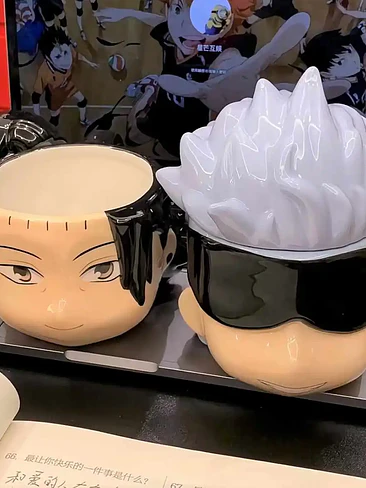 👁️ ¡TAZONES MUG DE CERÁMICA PREMIUM JUJUTSU KAISEN - EDICIÓN COLECCIONABLE GOJO SATORU Y SUGURU GETO / KENJAKU! 💥🔮 5