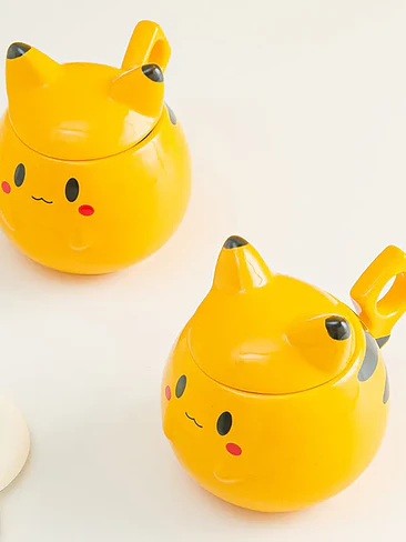 ⚡ ¡TAZÓN MUG DE CERÁMICA PREMIUM PIKACHU CON TAPA REMOVIBLE DE OREJAS! 🐹💛 5