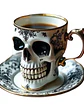 💀 ¡SET DE TAZA Y PLATO DE PORCELANA CALAVERA PUNK SKULL DE LUJO! 🖤✨ - thumbnail 6