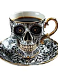 💀 ¡SET DE TAZA Y PLATO DE PORCELANA CALAVERA PUNK SKULL DE LUJO! 🖤✨ - thumbnail 7