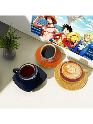 👒 ¡SET DE TAZAS COLECCIONABLES ANIME ONE PIECE - SOMBREROS DE LOS TRES HERMANOS AS, SABO Y LUFFY! 🏴‍☠️🔥