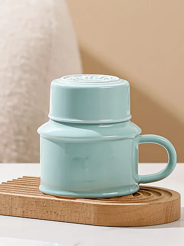 🍶 ¡TAZÓN MUG DE CERÁMICA PREMIUM PREMIUM CON TAPA / BOTELLA WATER 420ML! 🌸✨ 8