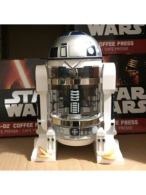 🌌 ¡QUE LA FUERZA TE ACOMPAÑE CADA MAÑANA! CAFETERA PRENSA FRANCESA EDICIÓN EXCLUSIVA R2-D2 (STAR WARS) 🌌