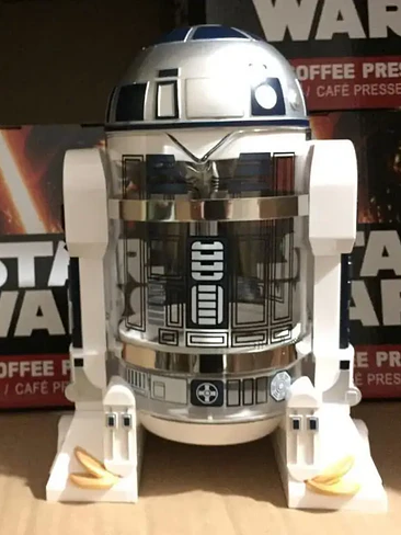 🌌 ¡QUE LA FUERZA TE ACOMPAÑE CADA MAÑANA! CAFETERA PRENSA FRANCESA EDICIÓN EXCLUSIVA R2-D2 (STAR WARS) 🌌 1