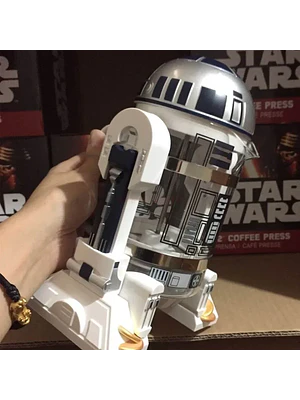 🌌 ¡QUE LA FUERZA TE ACOMPAÑE CADA MAÑANA! CAFETERA PRENSA FRANCESA EDICIÓN EXCLUSIVA R2-D2 (STAR WARS) 🌌